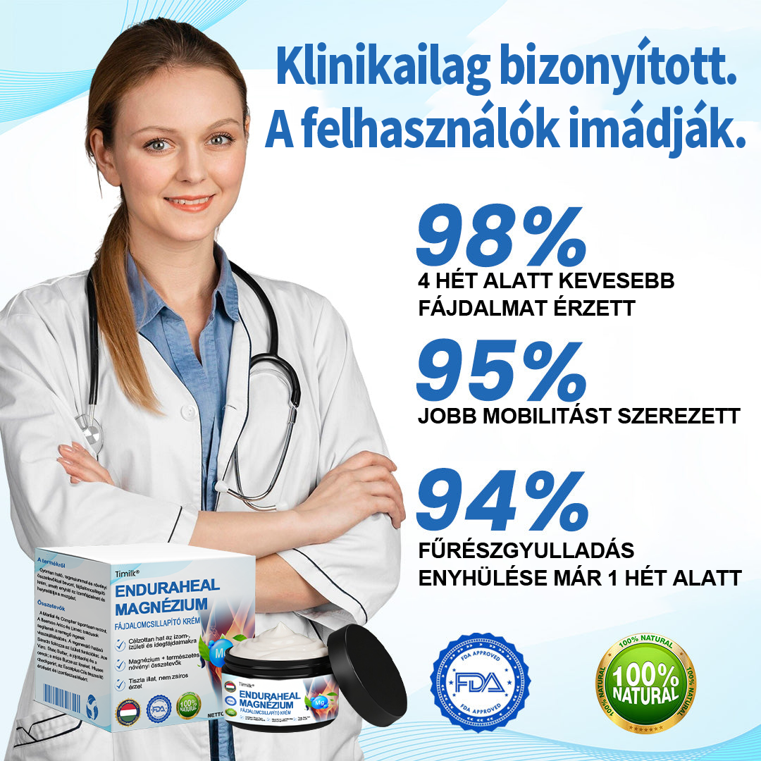 Timilk® EnduraHeal magnéziumos fájdalomcsillapító krém (ízületi gyulladás, neuropátia, reuma, sportsérülések stb. kezelésére)🔥