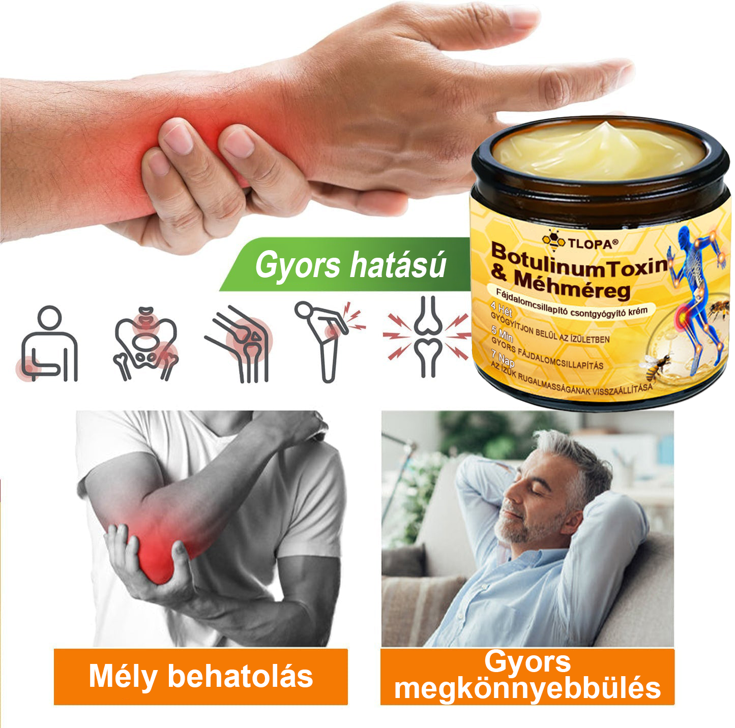 🦴TLOPA® Botulinum Toxin és Méhméreg Fájdalomcsillapító Csontgyógyító Krém🐝 🔥(Kifejezetten időseknek & ortopéd szakorvosok ajánlásával)🦴