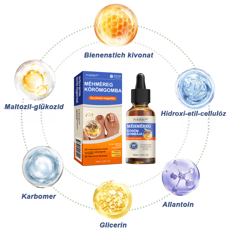 👣🐝🐝Furzero™ Méhméreg Körömgomba Kezelőoldat: Teljes megoldás a körömgomba problémájára🌟👣🐝👣