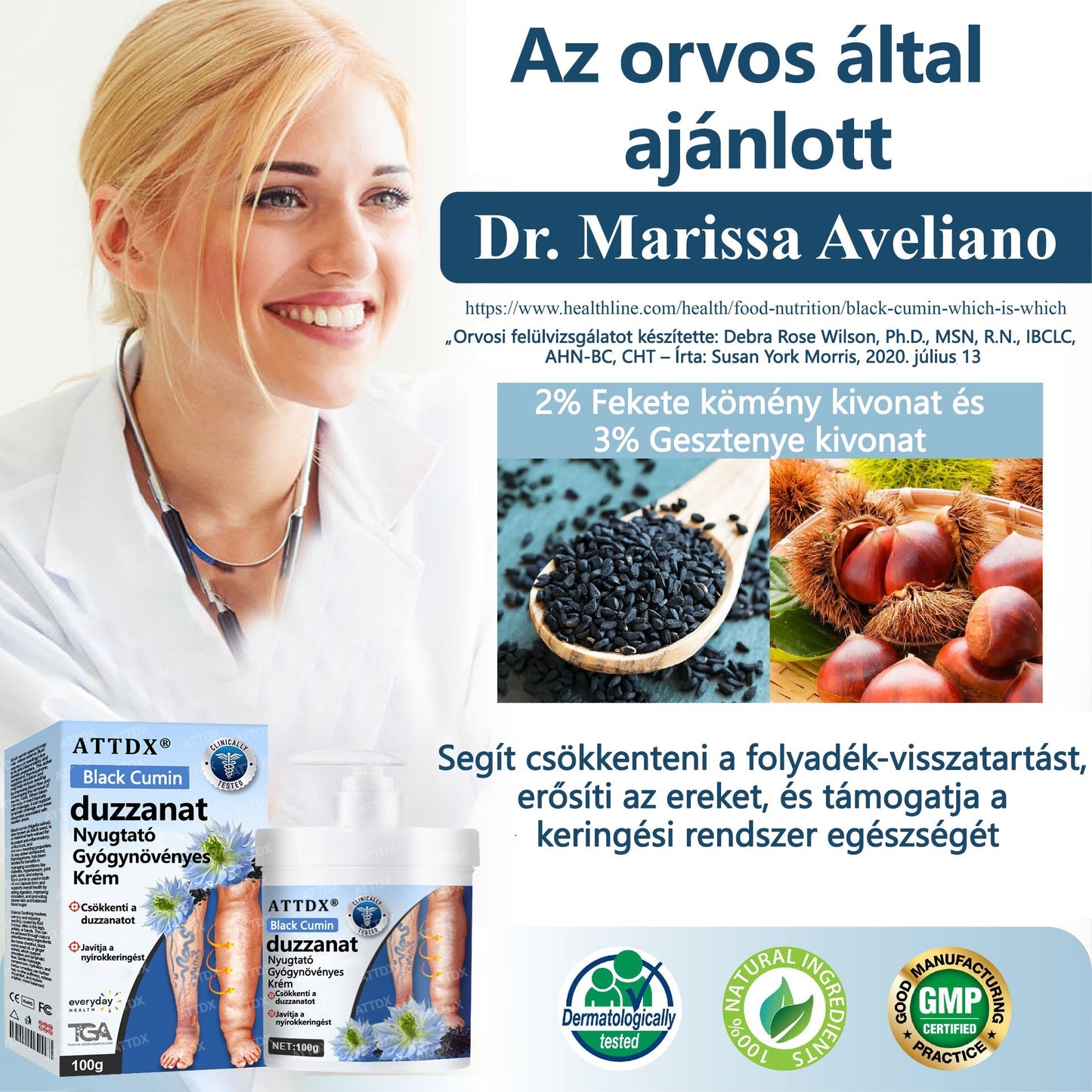 💧ATTDX® Növényi ödéma enyhítő krém nigellával💧💧💧💧