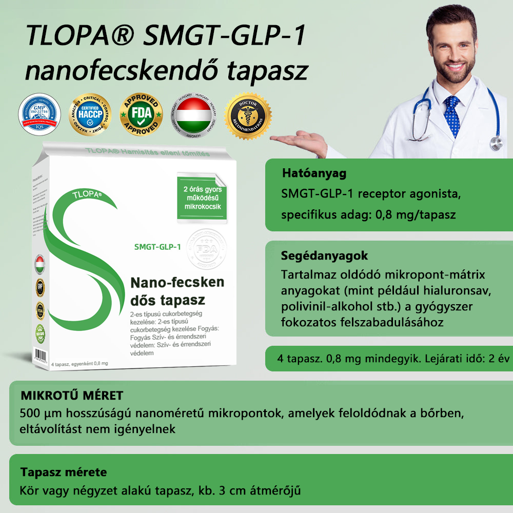 ✨[7 napon belül eredményt lát]🌻𝗧𝗟𝗢𝗣𝗔® 𝗚𝗟𝗣-𝟭 Nano Microneedle Patch🎀（Fájdalommentes, hosszan tartó, cukorbetegség, elhízás és szív- és érrendszeri betegségek kezelésére）🎀