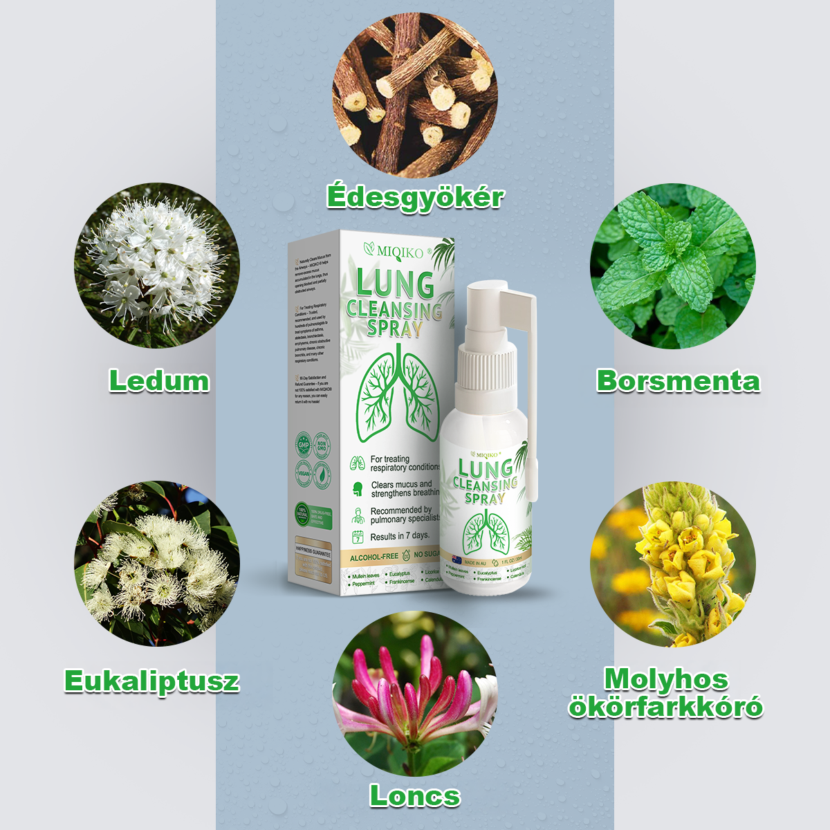 ☘️[Hivatalos márkaüzlet] 👨‍⚕️𝐌𝐈𝐐𝐈𝐊𝐎® Fejlett tüdőtisztító spray (☘️Tüdőspecialisták ajánlásával)☘️