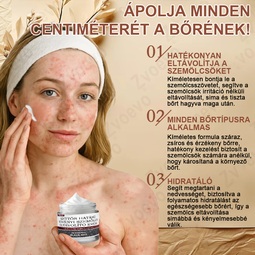 ✅ Zvoevo® Fekete Rizses Bőrregeneráló Krém 👨‍⚕️ (Szemölcsök, bőrkinövések, foltok és hiperpigmentáció kezelésére)✅