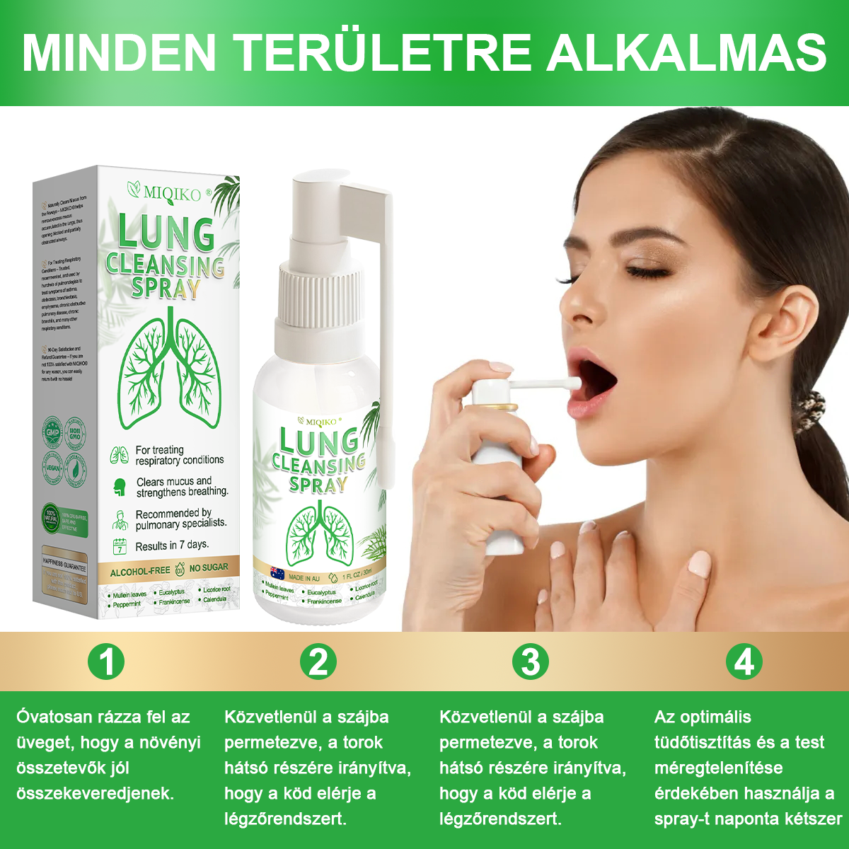 ☘️[Hivatalos márkaüzlet] 👨‍⚕️𝐌𝐈𝐐𝐈𝐊𝐎® Fejlett tüdőtisztító spray (☘️Tüdőspecialisták ajánlásával)☘️