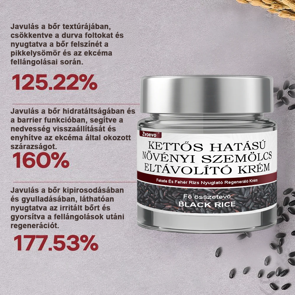 ✅ Zvoevo® Fekete Rizses Bőrregeneráló Krém 👨‍⚕️ (Szemölcsök, bőrkinövések, foltok és hiperpigmentáció kezelésére)✅